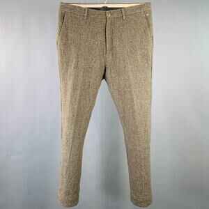 45rpm Size 34 Grey Melange Cotton Blend Straight Casual Pants